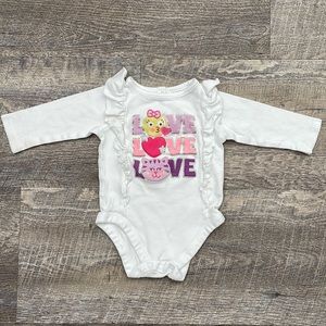 Garanimals | 6-9M “Love Love Love” Ruffled onesie